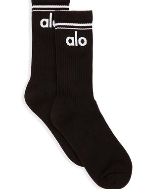 Alo Throwback Socks - Black/White
Size M